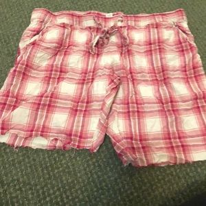 Plaid pajama shorts